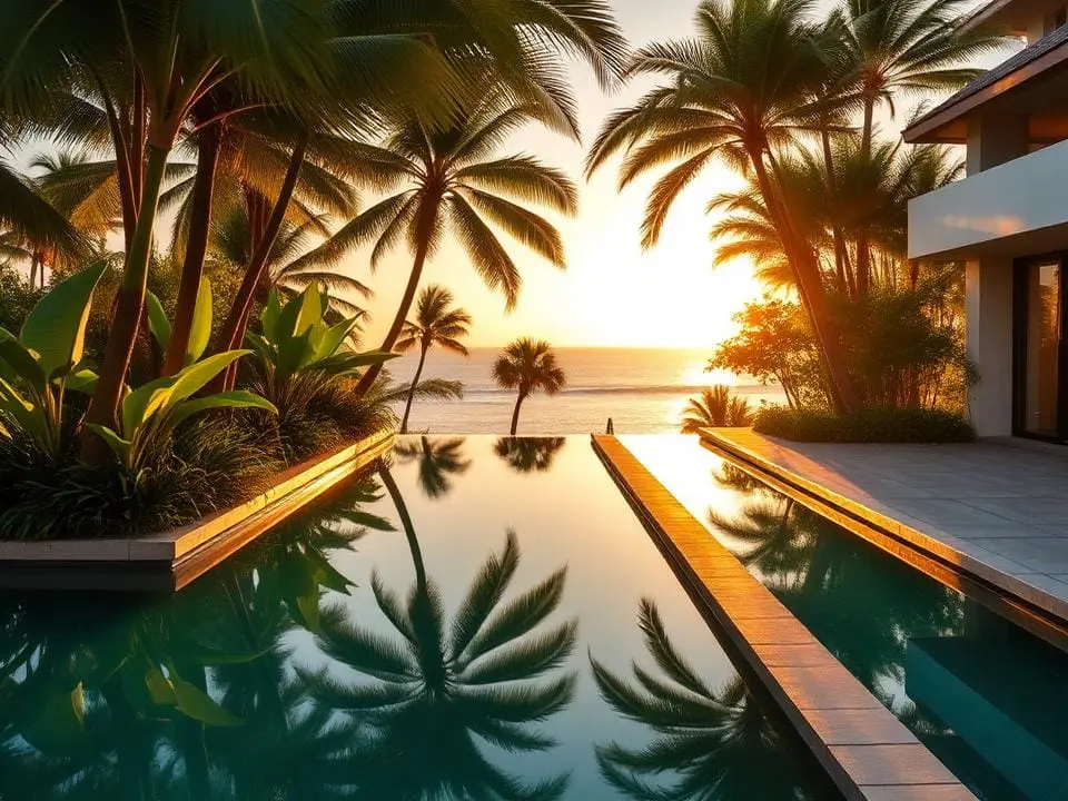 Jardin et piscine entretenus dans le cadre du pack Premium
